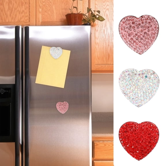 MEIBUTYUP Heart Shaped Refrigerator Magnets, Assorted Colors, 6 Pieces Decorative Fridge Magnets Set