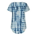 thumbnail image 5 of Wycnly Womens Shirts Summer Plus Size Tops Henley Shirts for Women Fashion Tie Dye Summer Button up Tunic Tops V Neck Short Sleeve Lightweight Ladies Blouses, 5 of 6