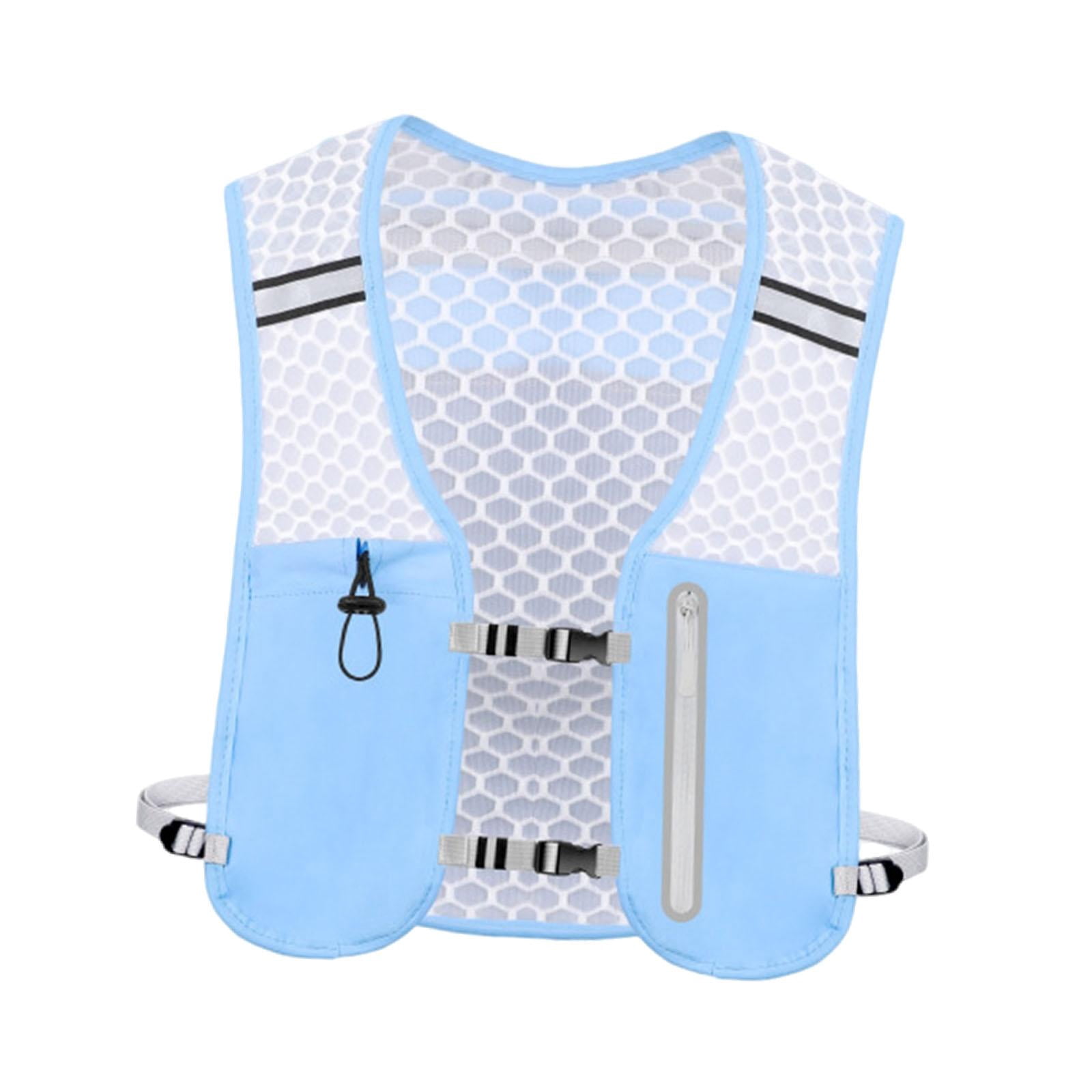 QccHieUs Running Vest Pack 2 L with Adjustable Waistband Outdoor Sports Bag for Women Men blue