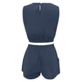 thumbnail image 5 of MuXiKeJi Clothes 2026 Women's Summer 2 Piece Sets Casual Lounge Set Short Sleeve Tops Shirts Shorts Travel Beach Vacation Outfits, 5 of 5