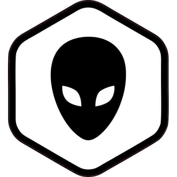 4.5x5 Black Outline Hexagon Alien Bumper Sticker Vinyl Window Decal Sign