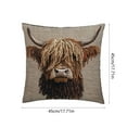 thumbnail image 3 of Funda de almohada con estampado 2D de animales | Funda de cojín de felpa corta y suave | Cojín cuadrado de 45 x 45 cm para sofá, cama y coche | Funda decorativa negra, 3 of 5
