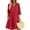 Red, variant on Wovilon Women's 3/4 Sleeve V-Neck Shift Dress with Buttons and Pockets, Cotton Linen Relaxed Fit Casual Summer Mini Style for Vacation and Daily Wear