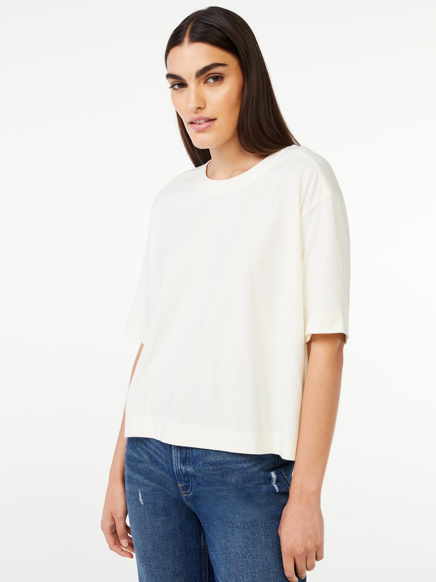 Free Assembly Women’s Square T-Shirt with Short Sleeves