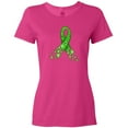 thumbnail image 3 of Inktastic Mental Health Awareness Ribbon with Green Hearts Women's T-Shirt, 3 of 5