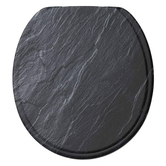 Sanilo 311 Slow Close Elongated Molded Wood Adjustable Toilet Seat, Granite