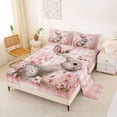thumbnail image 2 of Erosebridal Rabbit Flower Girls Bed Sheets, Pink Buffalo King Sheets, 4-Piece, 2 of 5