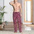 thumbnail image 2 of Balery Rose Leopard Print Pantalones de pijama para hombre, pijama ultraligero, pantalón de descanso-3X-Large, 2 of 6