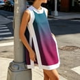 thumbnail image 7 of UDAUDU Womens 2 Piece Sets Gradient Boho Sleeveless Crew Neck Pullover Tops Lounge Set Casual Shorts Matching Sets with Pocket Hot Pink L, 7 of 7