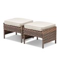 thumbnail image 5 of Planntonneo Wicker Ottoman Set of 2, Rattan Footrest Footstool Patio Furniture with Removable Beige Cushion, 5 of 6
