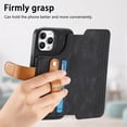 thumbnail image 2 of Dteck for iPhone 16 Pro Wallet Case with RFID Blocking Credit Card Holder,Wristband Strap Kickstand PU Leather Flip Shockproof Cover Women Men for iPhone 16 Pro Case,Black, 2 of 8