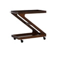 thumbnail image 4 of Powell Thornton 2-Tier Z-Frame Rolling Bar Cart with Glass Top, Walnut, 4 of 19