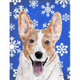 thumbnail image 1 of Cardigan Corgi Winter Snowflakes Flag Garden Size, 1 of 1