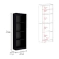 thumbnail image 2 of HomeRoots 546356 71 in. Four Tier Bookcase with Two Doors, Black, 2 of 10