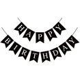 thumbnail image 1 of Banner de cumpleaños Hooqict, negro, feliz cumpleaños, para fiesta, 1 of 8