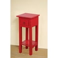 thumbnail image 6 of Shabby Chic Cottage 11.8 in. Light Distressed Red Square Solid Wood End Table with 1 Drawer, 6 of 6