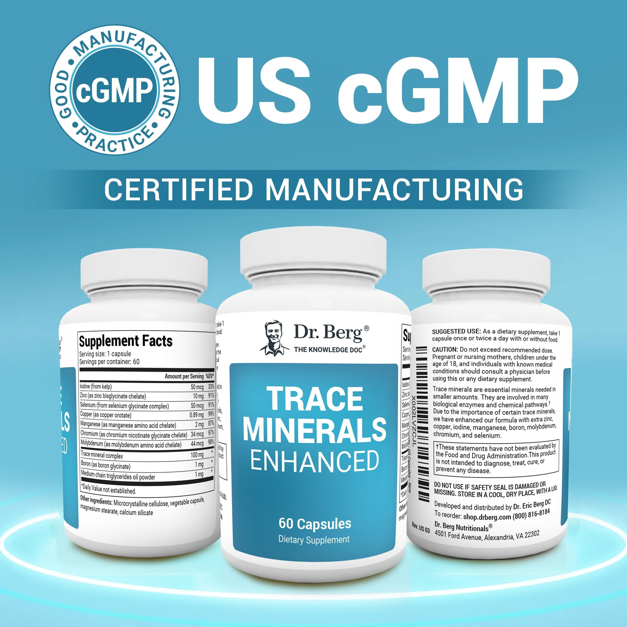Dr. Berg Trace Minerals Enhanced Complex, 60 Capsules