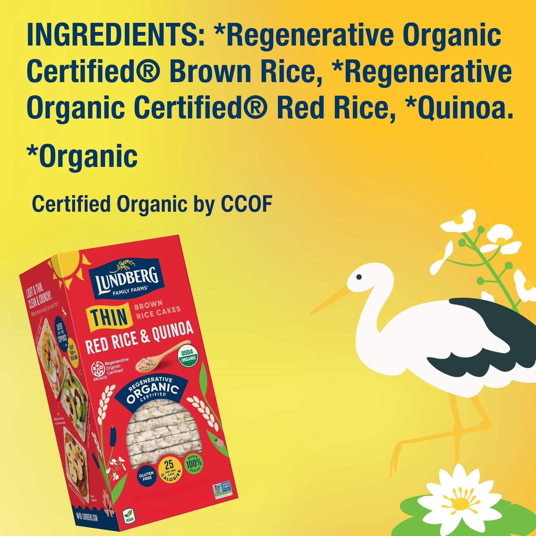 Lundberg Organic Red Rice  Quinoa Thin Rice Cakes, 6ct, 6 oz