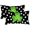 thumbnail image 1 of St.Patrick''s Day Pillow Covers 12X20 Inch Set of 2,Polka Dots Shamrock Decorations Holiday Spring Decorative Pillow Case Decor for Sofa Couch (Green) AK005-12, 1 of 6
