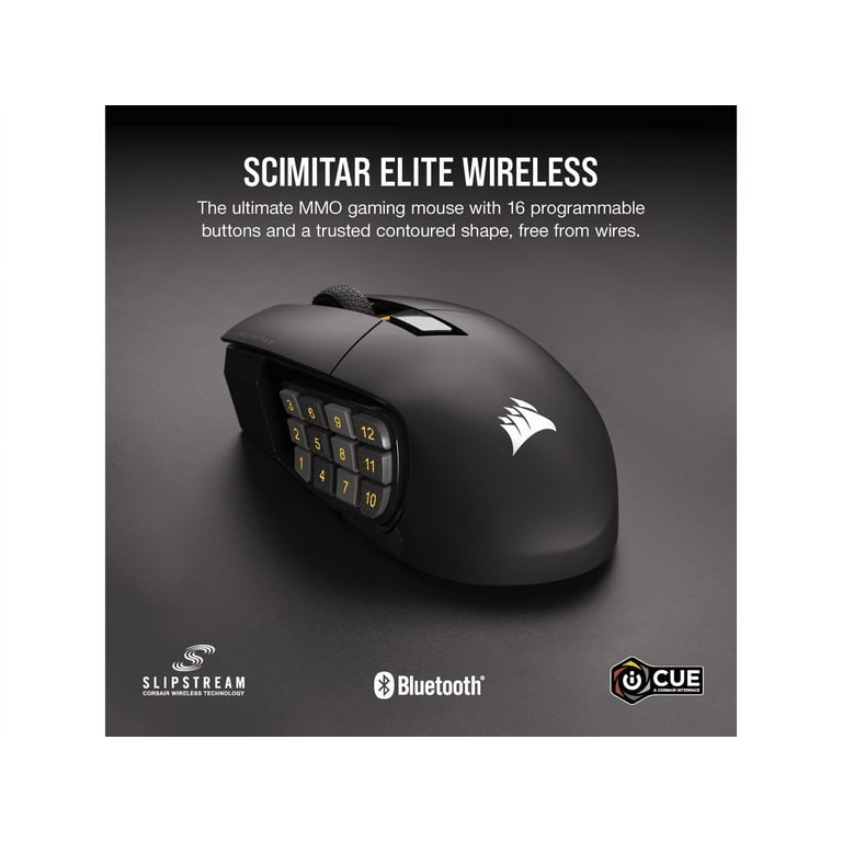 マウス・トラックボール CORSAIR SCIMITAR ELITE WIRELESS SE MMO SCIMITAR ELITE WIRELESS SE MMO Gaming Mouse – Black & Yellow
