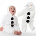 thumbnail image 2 of XFHLMJFF Christmas Snowman Jumpsuits for One Piece Baby Cartoon Long Sleeved Hooded Coveralls Plush Onesie Climbing Outfits for 3-6 Months, 2 of 7