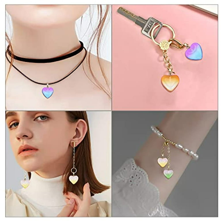 Heiheiup Valentine's Charms PC Day Necklace Charms Making Heart Shape  Bracelet For Jewelry Bling DIY 30 Earring Ceramic Pliers