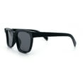 thumbnail image 6 of Retro Concave Curved Hipster Horn Rim Plastic Sunglasses All Black, 6 of 8