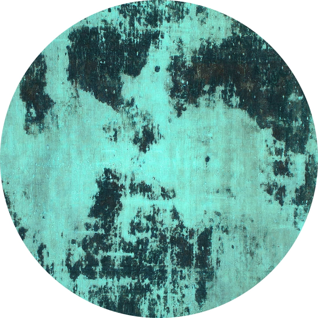 Ahgly Company Indoor Round Abstract Turquoise Blue Modern Area Rugs, 8 ...
