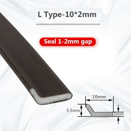 

5M Self-Adhesive Anti-Collision Door Seal Gap Filler Sealing Strip Door Window Draught Excluder Weather Stripping L TYPE-10*2MM