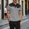 thumbnail image 3 of Klisyaur Mens Color Block Shirts Collared Casual Fashion Comfortable Breathable Summer Business Tops with Button, 3 of 5