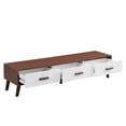 thumbnail image 3 of TV Stand, 63 Inch Entertainment Center with 3 Drawers Adorned with Embossed Patterns for TV up to 65+ inch, TV Console Table for Living Room, Bedroom, Office(Brown), 3 of 9