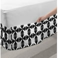 thumbnail image 2 of Abstract Bed Skirt, Monochrome Print of Lines Overlapping Round Long Shapes Abstract Items, Elastic Bedskirt Dust Ruffle Wrap Around for Bedding Decor, 4 Sizes, Charcoal Grey White, by Ambesonne, 2 of 2