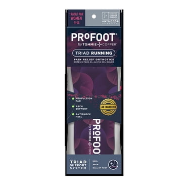 ProFoot Full Length Triad Running Orthotic Insole for Knee, Leg & Back Pain, Womens 6-11, 1 Pair