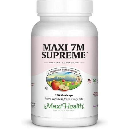Maxi Health 7M Supreme Probiotic for Adults and Kids – High Potency Acidophilus Formula – 120 Capsules
