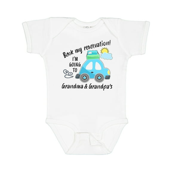 Inktastic Book My Reservation I'm Going to Grandma and Grandpa's Boys or Girls Baby Bodysuit