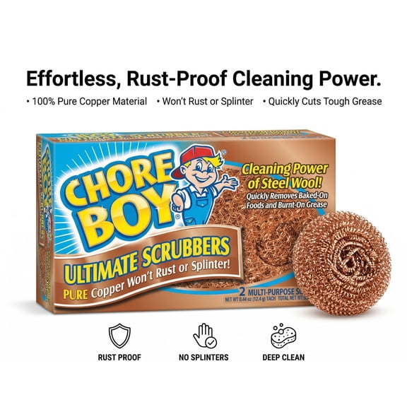 Chore Boy Ultimate Scrubbers Copper - 2 CT0.44 OZ