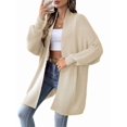 thumbnail image 3 of Women'S Fall Winter Solid Color Casual Oversized Long Sleeve Chunky Knit Cardigan Sweater Jacket Apricot One size, 3 of 8