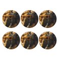 thumbnail image 2 of Fuzoiu Cool Sunglasses Elephant Art Print Leather Coasters Set,Drink Coasters Set of 6,for Tabletop Protection, Durable PVC Coasters,Home Décor and Housewarming Gift,Round Shape, 2 of 7
