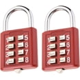 thumbnail image 1 of HUGFEGWE 8 Digit Button Combination Security Padlock Digital Lock for Suitcase Luggage Drawer Door Toolbox,Fixed Gym Cabinet Door Toolbox Padlock Gym Sports School and Employee Lock,Red 2PCS, 1 of 8