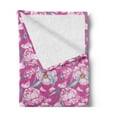 thumbnail image 2 of Magenta Soft Flannel Fleece Throw Blanket, Peony Flowers Blossom in Vibrant Colors Watercolor Japanese Feminine Bouquet Art, Cozy Plush for Indoor and Outdoor Use, 50" x 60", Hot Pink, by Ambesonne, 2 of 5