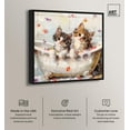 thumbnail image 2 of Colorful Flower Kitty Bath Canvas Kids Art Prints by Art Remedy, Black Frame, 40" x 40", 2 of 7