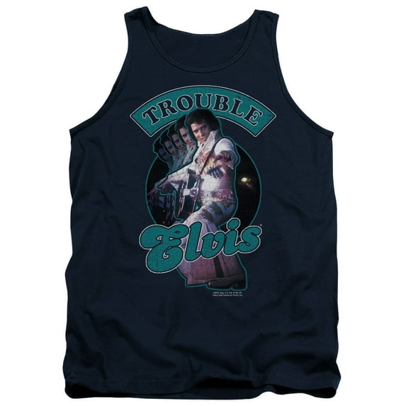 Elvis Presley Total Trouble Tank Top T-Shirt Navy