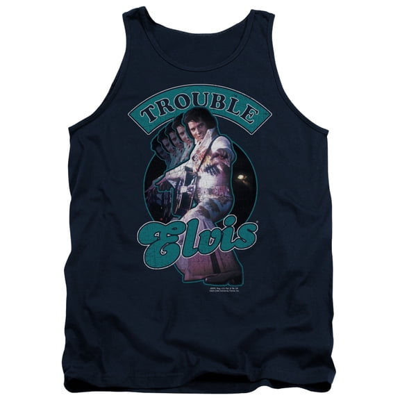 Elvis Presley Total Trouble Tank Top T-Shirt Navy