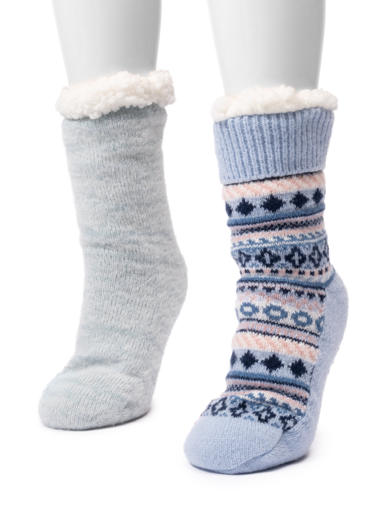 MUK LUKS Women's Tall Cabin Socks, One Size Fits Most, 2-Pack