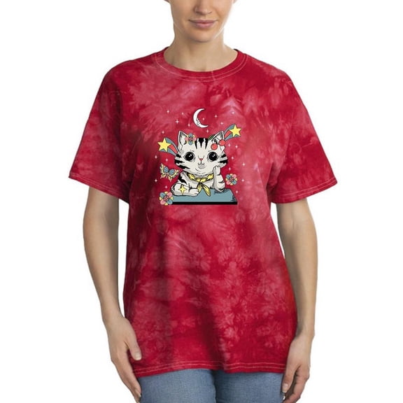 Cute Sweet Cat W Nature Tie Dye Crystal Women -Image by Shutterstock, Female x-Large