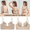 thumbnail image 4 of Noyal Backless Bra Invisible Wedding Bra Deep U Low Back Push Up Seamless Lingerie Bra for Women, 4 of 12