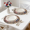 thumbnail image 4 of Linnome Heat Resistant Placemat 14.17 Inch Round Polyester for Independence Day Table Decoration Multicolor, 4 of 6