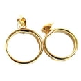thumbnail image 4 of Clip-on Hoop Earrings 2 inch Hoops Thick Round Pipe Hoops Gold Tone, 4 of 4