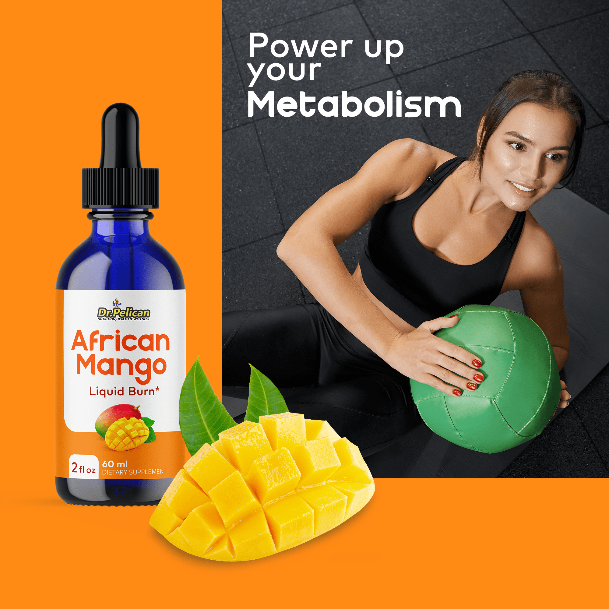 African Mango Liquid Burn Drops- Weight Loss-60ml 2fl oz-Dr.Pelican