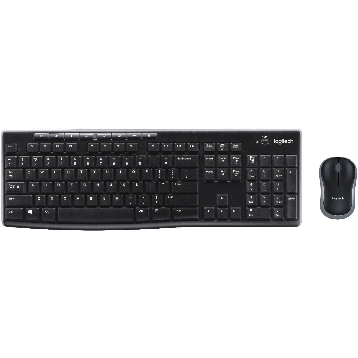Logitech MK270 Wireless Keyboard & Mouse Combo Active Lifestyle Travel Home Office Must-Have Modern Bundle with Micro Mirror Portable Wireless Bluetooth Speaker, Gel Wrist Pad & Gel Mouse Pad
